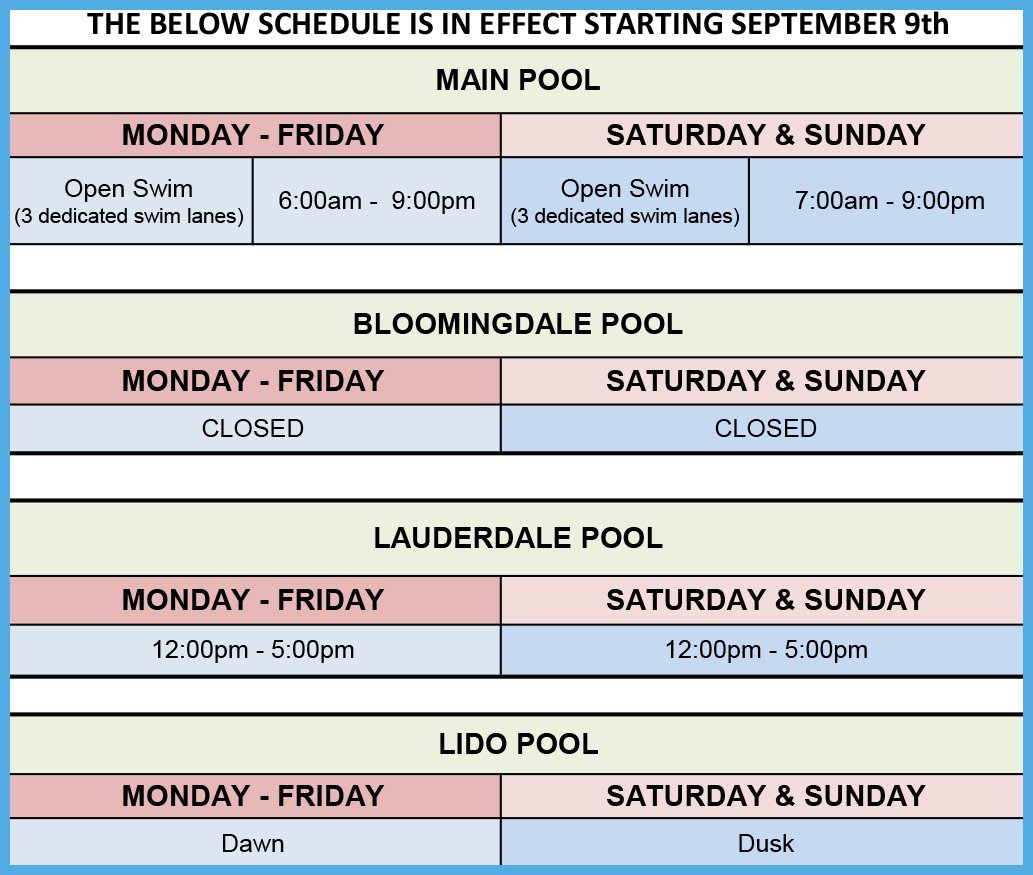 Pool Schedule - The Waegwoltic Club